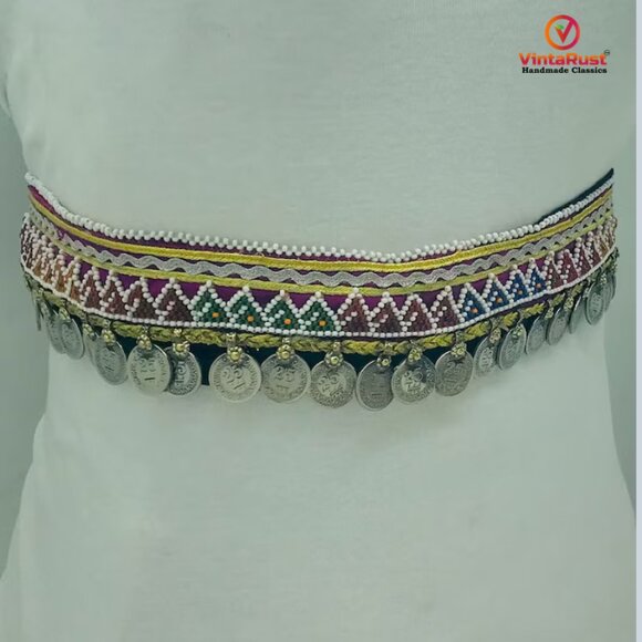 Handmade Tribal Coin Belt: Vintage Boho Belly Dance Belt main image 8